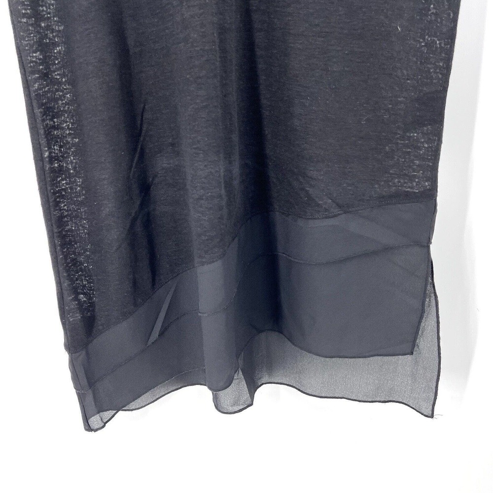 Anthropologie Deletta Black Linen Cap Sleeve Long Tunic Top - Picture 3 of 6